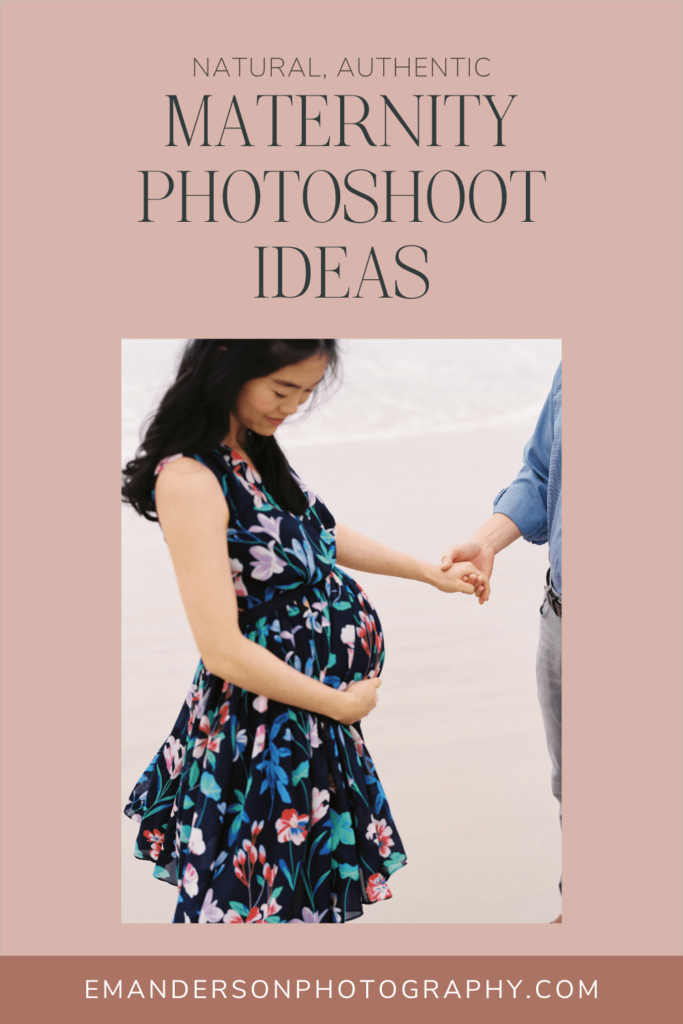 blush background with image of pregnant woman for maternity photoshoot ideas article